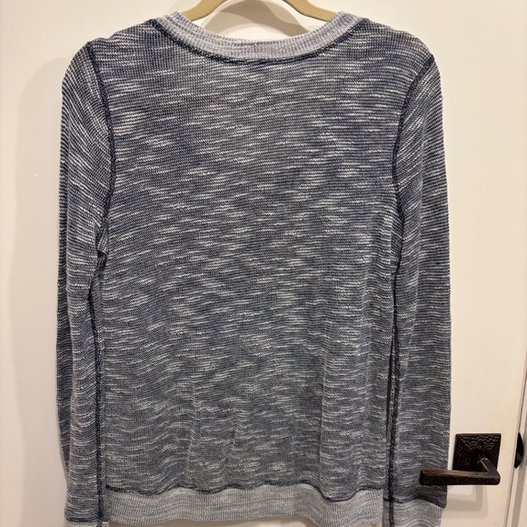 Three Dots L/S blue marled sweater-M - Picture 2 of 3